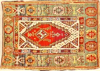 An illustration from The oriental rug; a monograph on eastern rugs and carpets, saddle-bags, mats & pillows, with a consideration of kinds and classes, types borders, figures, dyes, symbols, etc., together with some practical advice to collectors (1909)