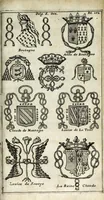 An illustration from Origine des ornemens des armoiries (1680)