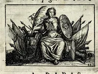 An illustration from Origine des ornemens des armoiries (1680)