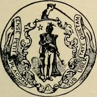 An illustration from Origin and history of the American flag and of the naval and yacht-club signals, seals and arms, and principal national songs of the United States, with a chronicle of the symbols, standards, banners, and flags of ancient and modern nations (1917)