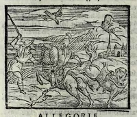 Picture 5 of 56 from Orlando fvrioso di M. Lodovico Ariosto : con gli argomenti in ottaua rima di M. Lodouico Dolce ; et con l'allegorie à ciascun canto di Thomaso Porcacchi da Castiglione Aretino, diligentemente corretto, & di nuoue figure adornato (1600), leaf 124