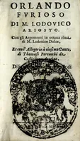 An illustration from Orlando fvrioso di M. Lodovico Ariosto : con gli argomenti in ottaua rima di M. Lodouico Dolce ; et con l'allegorie à ciascun canto di Thomaso Porcacchi da Castiglione Aretino, diligentemente corretto, & di nuoue figure adornato (1600)