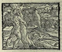 An illustration from Orlando fvrioso di M. Lodovico Ariosto : con gli argomenti in ottaua rima di M. Lodouico Dolce ; et con l'allegorie à ciascun canto di Thomaso Porcacchi da Castiglione Aretino, diligentemente corretto, & di nuoue figure adornato (1600)