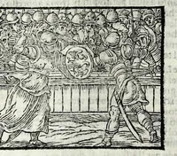 Picture 46 of 56 from Orlando fvrioso di M. Lodovico Ariosto : con gli argomenti in ottaua rima di M. Lodouico Dolce ; et con l'allegorie à ciascun canto di Thomaso Porcacchi da Castiglione Aretino, diligentemente corretto, & di nuoue figure adornato (1600), leaf 983