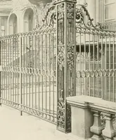 An illustration from Ornamental iron work : stairs, fire-escapes, marquises, gates, railings, grilles, fences. (1915)