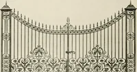 An illustration from Ornamental iron work : stairs, fire-escapes, marquises, gates, railings, grilles, fences. (1915)