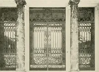 An illustration from Ornamental iron work : stairs, fire-escapes, marquises, gates, railings, grilles, fences. (1915)