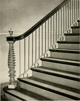 An illustration from Ornamental iron work : stairs, fire-escapes, marquises, gates, railings, grilles, fences. (1915)