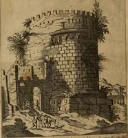 An illustration from Ornamenti di fabriche antiche et moderne dell'alma città di Roma : con le sue dichiarationi fatte da Bartolommeo Rossi fiorentino (1600)