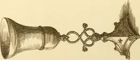 An illustration from Ornaments of the XVth and XVIth centuries. Ancient timber houses at Rouen, Caen, Bauvais, &c., Gothic furniture of the XVth century. Designs for gold & silver ornaments, and designs for iron & brass-work in the style of the XVth & XVIth centuries (1836)