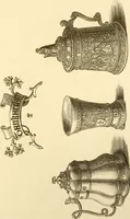 An illustration from Ornaments of the XVth and XVIth centuries. Ancient timber houses at Rouen, Caen, Bauvais, &c., Gothic furniture of the XVth century. Designs for gold & silver ornaments, and designs for iron & brass-work in the style of the XVth & XVIth centuries (1836)