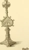 An illustration from Ornaments of the XVth and XVIth centuries. Ancient timber houses at Rouen, Caen, Bauvais, &c., Gothic furniture of the XVth century. Designs for gold & silver ornaments, and designs for iron & brass-work in the style of the XVth & XVIth centuries (1836)