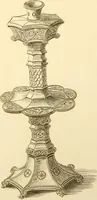 An illustration from Ornaments of the XVth and XVIth centuries. Ancient timber houses at Rouen, Caen, Bauvais, &c., Gothic furniture of the XVth century. Designs for gold & silver ornaments, and designs for iron & brass-work in the style of the XVth & XVIth centuries (1836)