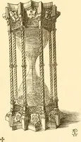 An illustration from Ornaments of the XVth and XVIth centuries. Ancient timber houses at Rouen, Caen, Bauvais, &c., Gothic furniture of the XVth century. Designs for gold & silver ornaments, and designs for iron & brass-work in the style of the XVth & XVIth centuries (1836)