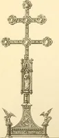An illustration from Ornaments of the XVth and XVIth centuries. Ancient timber houses at Rouen, Caen, Bauvais, &c., Gothic furniture of the XVth century. Designs for gold & silver ornaments, and designs for iron & brass-work in the style of the XVth & XVIth centuries (1836)