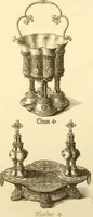 An illustration from Ornaments of the XVth and XVIth centuries. Ancient timber houses at Rouen, Caen, Bauvais, &c., Gothic furniture of the XVth century. Designs for gold & silver ornaments, and designs for iron & brass-work in the style of the XVth & XVIth centuries (1836)