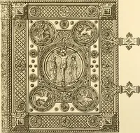 An illustration from Ornaments of the XVth and XVIth centuries. Ancient timber houses at Rouen, Caen, Bauvais, &c., Gothic furniture of the XVth century. Designs for gold & silver ornaments, and designs for iron & brass-work in the style of the XVth & XVIth centuries (1836)