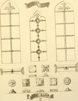 An illustration from Ornaments of the XVth and XVIth centuries. Ancient timber houses at Rouen, Caen, Bauvais, &c., Gothic furniture of the XVth century. Designs for gold & silver ornaments, and designs for iron & brass-work in the style of the XVth & XVIth centuries (1836)