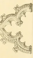 An illustration from Ornaments of the XVth and XVIth centuries. Ancient timber houses at Rouen, Caen, Bauvais, &c., Gothic furniture of the XVth century. Designs for gold & silver ornaments, and designs for iron & brass-work in the style of the XVth & XVIth centuries (1836)