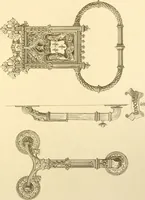 An illustration from Ornaments of the XVth and XVIth centuries. Ancient timber houses at Rouen, Caen, Bauvais, &c., Gothic furniture of the XVth century. Designs for gold & silver ornaments, and designs for iron & brass-work in the style of the XVth & XVIth centuries (1836)