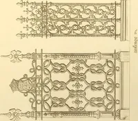 An illustration from Ornaments of the XVth and XVIth centuries. Ancient timber houses at Rouen, Caen, Bauvais, &c., Gothic furniture of the XVth century. Designs for gold & silver ornaments, and designs for iron & brass-work in the style of the XVth & XVIth centuries (1836)