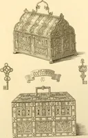 An illustration from Ornaments of the XVth and XVIth centuries. Ancient timber houses at Rouen, Caen, Bauvais, &c., Gothic furniture of the XVth century. Designs for gold & silver ornaments, and designs for iron & brass-work in the style of the XVth & XVIth centuries (1836)