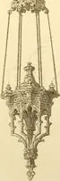An illustration from Ornaments of the XVth and XVIth centuries. Ancient timber houses at Rouen, Caen, Bauvais, &c., Gothic furniture of the XVth century. Designs for gold & silver ornaments, and designs for iron & brass-work in the style of the XVth & XVIth centuries (1836)