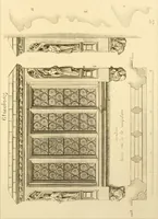 An illustration from Ornaments of the XVth and XVIth centuries. Ancient timber houses at Rouen, Caen, Bauvais, &c., Gothic furniture of the XVth century. Designs for gold & silver ornaments, and designs for iron & brass-work in the style of the XVth & XVIth centuries (1836)