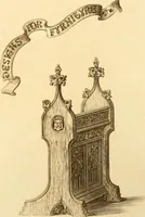 An illustration from Ornaments of the XVth and XVIth centuries. Ancient timber houses at Rouen, Caen, Bauvais, &c., Gothic furniture of the XVth century. Designs for gold & silver ornaments, and designs for iron & brass-work in the style of the XVth & XVIth centuries (1836)