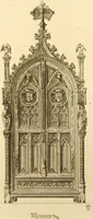 Picture 28 of 122 from Ornaments of the XVth and XVIth centuries. Ancient timber houses at Rouen, Caen, Bauvais, &c., Gothic furniture of the XVth century. Designs for gold & silver ornaments, and designs for iron & brass-work in the style of the XVth & XVIth centuries (1836), leaf 56