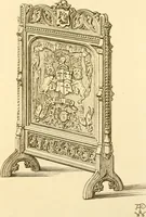 An illustration from Ornaments of the XVth and XVIth centuries. Ancient timber houses at Rouen, Caen, Bauvais, &c., Gothic furniture of the XVth century. Designs for gold & silver ornaments, and designs for iron & brass-work in the style of the XVth & XVIth centuries (1836)