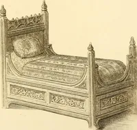 An illustration from Ornaments of the XVth and XVIth centuries. Ancient timber houses at Rouen, Caen, Bauvais, &c., Gothic furniture of the XVth century. Designs for gold & silver ornaments, and designs for iron & brass-work in the style of the XVth & XVIth centuries (1836)