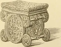 An illustration from Ornaments of the XVth and XVIth centuries. Ancient timber houses at Rouen, Caen, Bauvais, &c., Gothic furniture of the XVth century. Designs for gold & silver ornaments, and designs for iron & brass-work in the style of the XVth & XVIth centuries (1836)