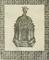 An illustration from Ornatvs ecclesiasticvs, hoc est, Compendivm praecipvarvm rervm, qvibvs qvaevis rite decenterqve compositae ecclesiae exornari, ac redimiri debent : omnibus ecclesiarum praelatis & rectoribus, per totam Ratisbonensem Dioecesin cum primis necessarium, Latinè & Germanicè, adiectis etiam quarundam suppellectilium figuris (1591)