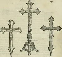 Picture 216 of 238 from Ornatvs ecclesiasticvs, hoc est, Compendivm praecipvarvm rervm, qvibvs qvaevis rite decenterqve compositae ecclesiae exornari, ac redimiri debent : omnibus ecclesiarum praelatis & rectoribus, per totam Ratisbonensem Dioecesin cum primis necessarium, Latinè & Germanicè, adiectis etiam quarundam suppellectilium figuris (1591), leaf 324
