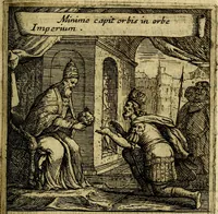 An illustration from Orphevs evcharisticvs. Sive devs absconditvs humanitatis illecebris illustriores mundi partes ad se pertrahens, vltroneas arcanae maiestatis adoratrices (1657)