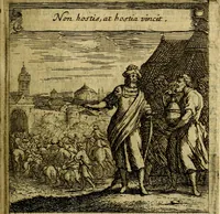 An illustration from Orphevs evcharisticvs. Sive devs absconditvs humanitatis illecebris illustriores mundi partes ad se pertrahens, vltroneas arcanae maiestatis adoratrices (1657)