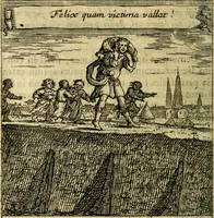 An illustration from Orphevs evcharisticvs. Sive devs absconditvs humanitatis illecebris illustriores mundi partes ad se pertrahens, vltroneas arcanae maiestatis adoratrices (1657)