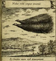 An illustration from Orphevs evcharisticvs. Sive devs absconditvs humanitatis illecebris illustriores mundi partes ad se pertrahens, vltroneas arcanae maiestatis adoratrices (1657)