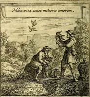 An illustration from Orphevs evcharisticvs. Sive devs absconditvs humanitatis illecebris illustriores mundi partes ad se pertrahens, vltroneas arcanae maiestatis adoratrices (1657)
