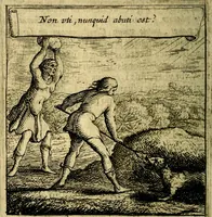 An illustration from Orphevs evcharisticvs. Sive devs absconditvs humanitatis illecebris illustriores mundi partes ad se pertrahens, vltroneas arcanae maiestatis adoratrices (1657)
