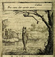 An illustration from Orphevs evcharisticvs. Sive devs absconditvs humanitatis illecebris illustriores mundi partes ad se pertrahens, vltroneas arcanae maiestatis adoratrices (1657)