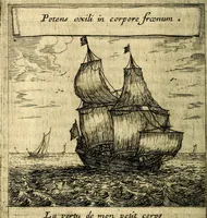 An illustration from Orphevs evcharisticvs. Sive devs absconditvs humanitatis illecebris illustriores mundi partes ad se pertrahens, vltroneas arcanae maiestatis adoratrices (1657)