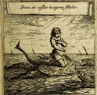 An illustration from Orphevs evcharisticvs. Sive devs absconditvs humanitatis illecebris illustriores mundi partes ad se pertrahens, vltroneas arcanae maiestatis adoratrices (1657)