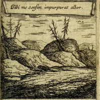 An illustration from Orphevs evcharisticvs. Sive devs absconditvs humanitatis illecebris illustriores mundi partes ad se pertrahens, vltroneas arcanae maiestatis adoratrices (1657)