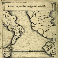 An illustration from Orphevs evcharisticvs. Sive devs absconditvs humanitatis illecebris illustriores mundi partes ad se pertrahens, vltroneas arcanae maiestatis adoratrices (1657)
