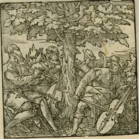 An illustration from Orvs Apollo de Ægypte De la signification des notes hieroglyphiques des Aegyptiens : cest a dire des figures par les quelles ilz escripuoient leurs mysteres secretz, & les choses sainctes & diuines (1543)