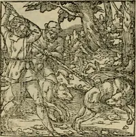 An illustration from Orvs Apollo de Ægypte De la signification des notes hieroglyphiques des Aegyptiens : cest a dire des figures par les quelles ilz escripuoient leurs mysteres secretz, & les choses sainctes & diuines (1543)
