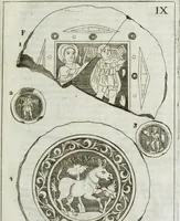 An illustration from Osservazioni sopra alcuni frammenti di vasi antichi di vetro ornati di figure trovati ne'cimiteri di Roma (1716)
