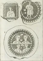 An illustration from Osservazioni sopra alcuni frammenti di vasi antichi di vetro ornati di figure trovati ne'cimiteri di Roma (1716)